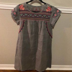 Johnny Was Embroidered Dress - Gray